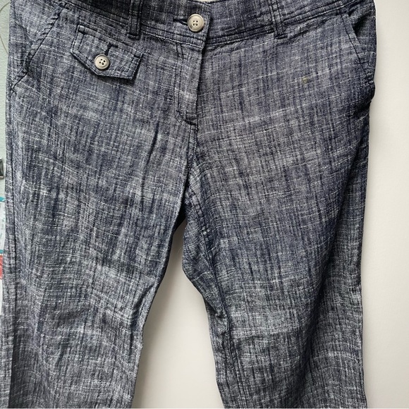 Navy Heather Linen Pants - Picture 3 of 5